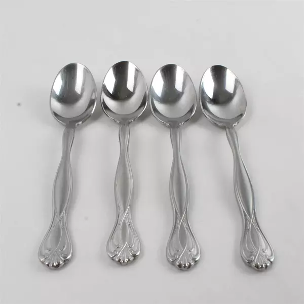 Set of 4 Oneida Majestic Teaspoons Stainless Flatware 6" 