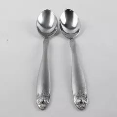 Set of 2 Oneida Spoons Stainless Oval Soup Spoon