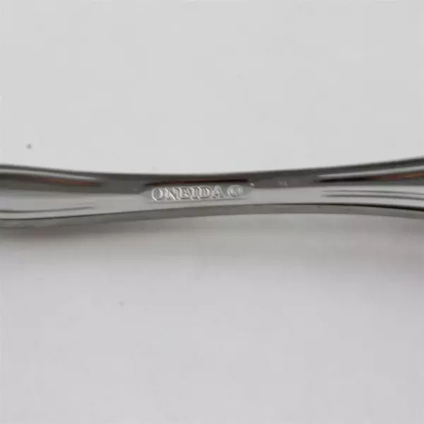 Set of 2 Oneida Boutonniere Stainless Oval Soup Spoons 7.25" 