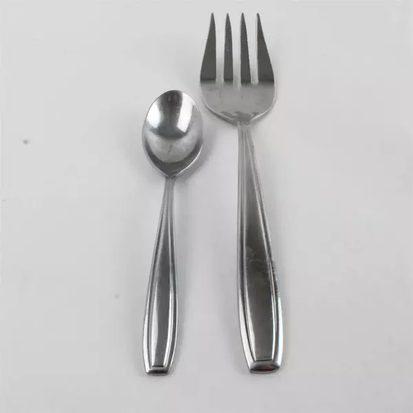 Lot of 2 Oneida Bristol Stainless 1 Solid Serving Fork & 1 Teaspoon