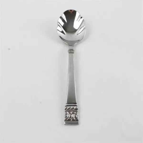 Lot of 3 Oneida Brocade Stainless Flatware 2 Sugar Shell Spoons + Modern Knife