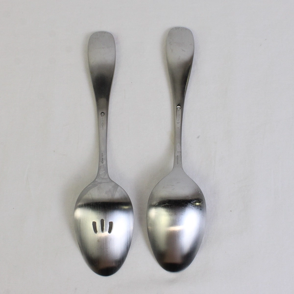 Lot Of 2 Oneida Silver Satin Voss (Stainless) Flatware Serving Spoon 9" Long