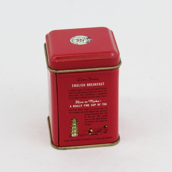 John Wagner & Sons English Breakfast Tea Empty Tin Red