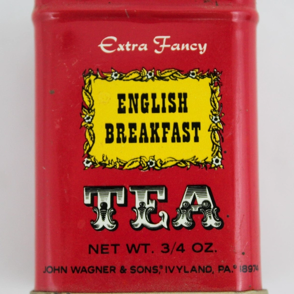 John Wagner & Sons English Breakfast Tea Empty Tin Red