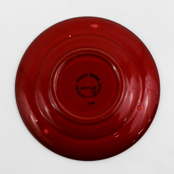 Vintage 1970s Metlox Poppy Trail  Vernon Red Medallion Saucer