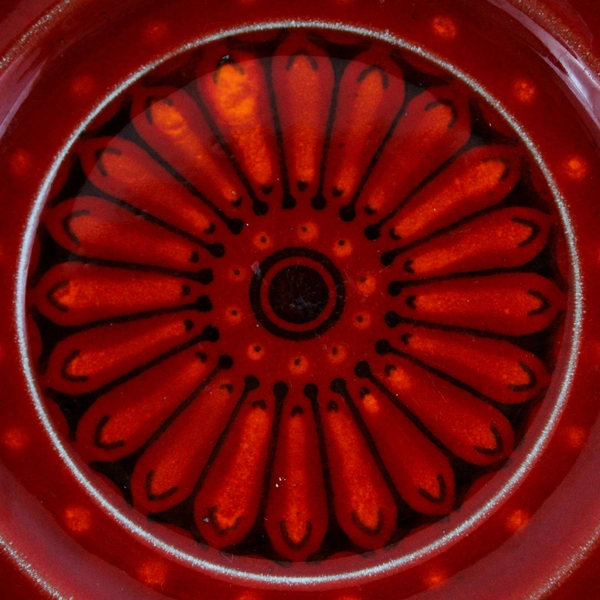 Vintage 1970s Metlox Poppy Trail  Vernon Red Medallion Saucer