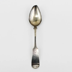 O.D. Seymour Pure Coin Silver Serving Spoon Fiddle Pattern Engraved Dated