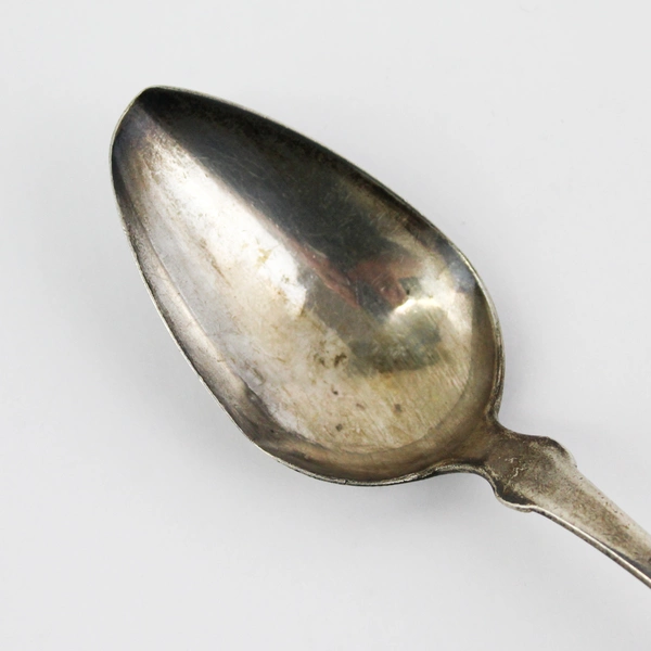 O.D. Seymour Pure Coin Silver Serving Spoon Fiddle Pattern Engraved Dated