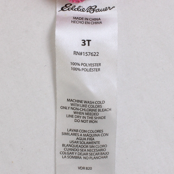 Eddie Bauer Pink Short-Sleeve Athletic Hoodie Girls' Size 3T