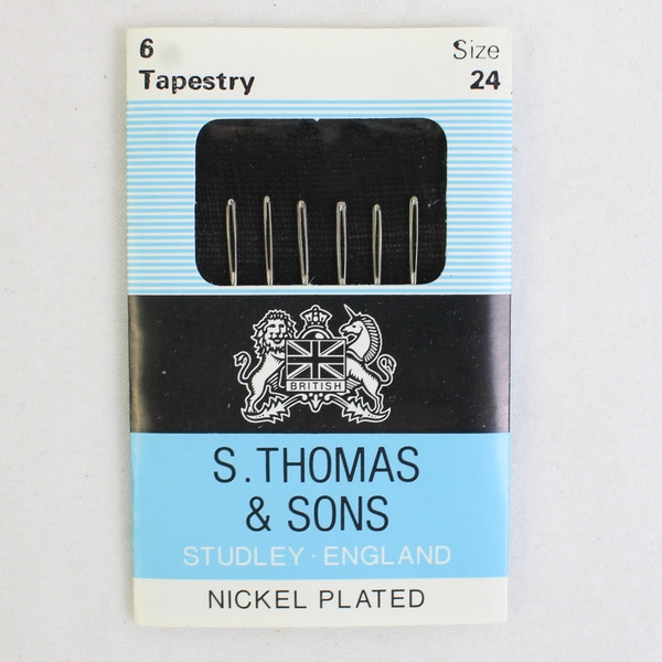 Lot of 18 S. Thomas & Sons Tapestry Nickel Plated Needles 6-Pack Size 24, New 