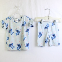 Disney Stitch Blue and Pink Pajama Set Girls' Size 3T