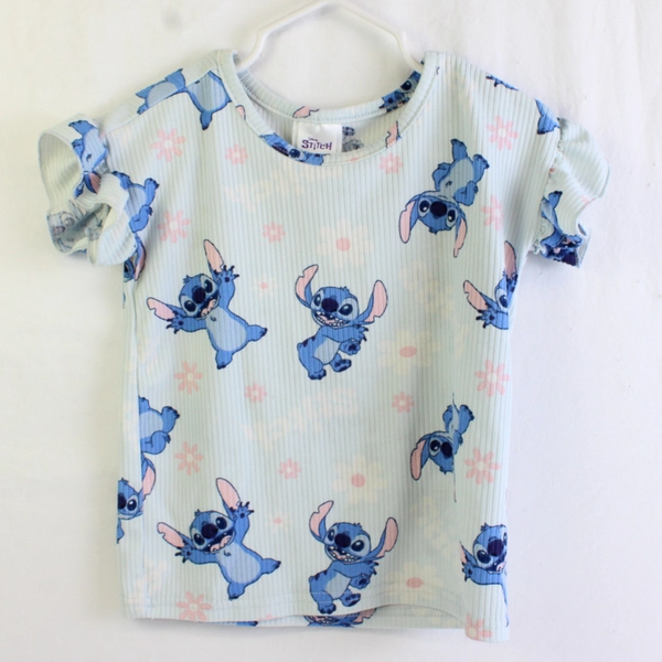 Disney Stitch Blue and Pink Pajama Set Girls' Size 3T