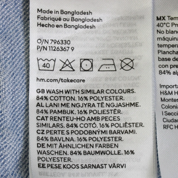 H&M Blue Light Wash Denim Dress Girls' Size 2T