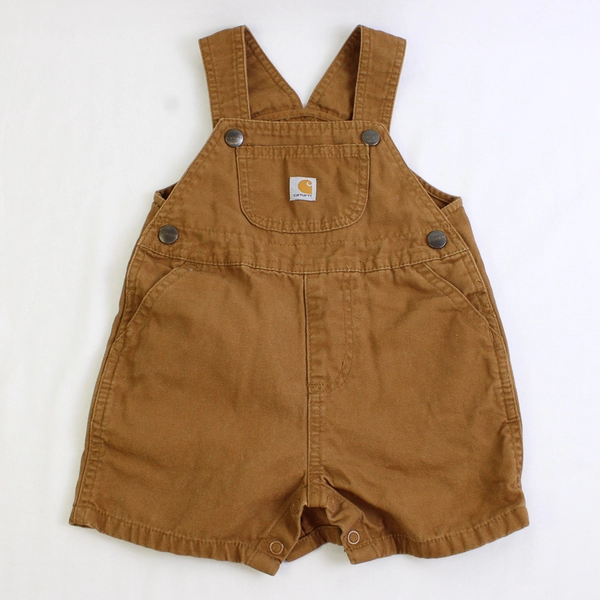 Carhartt Brown Canvas Overalls Snap Closure Baby Size 18M