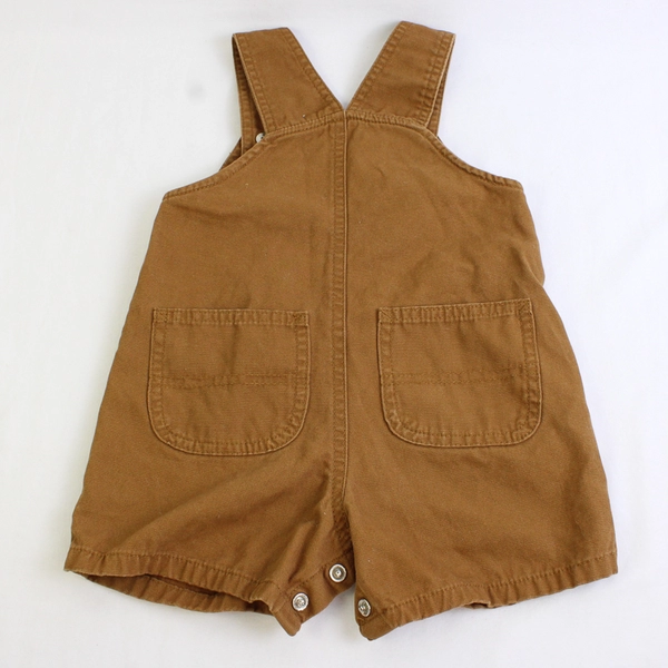 Carhartt Brown Canvas Overalls Snap Closure Baby Size 18M