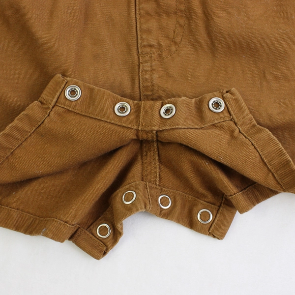 Carhartt Brown Canvas Overalls Snap Closure Baby Size 18M