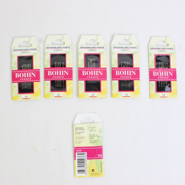Lot of 14 Packs Bohin Tapestry, Crewel and Chenille Needles Nickel Plated New 