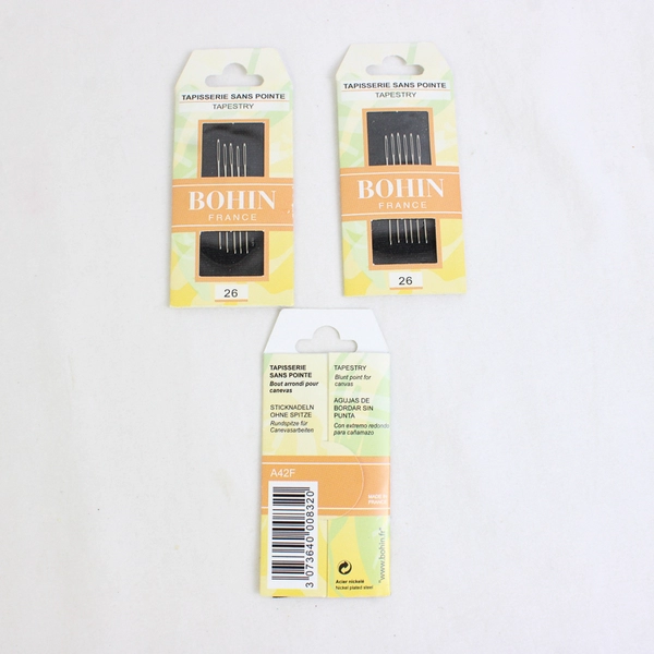 Lot of 14 Packs Bohin Tapestry, Crewel and Chenille Needles Nickel Plated New 