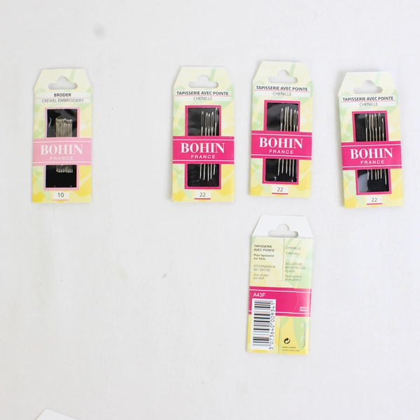 Lot of 14 Packs Bohin Tapestry, Crewel and Chenille Needles Nickel Plated New 