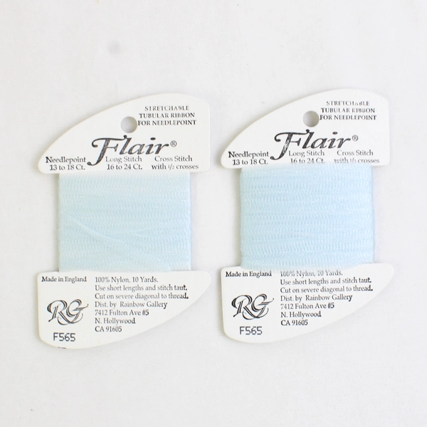 Lot of 2 Flair Stretchable Tubular Ribbon for Needlepoint F565 New 