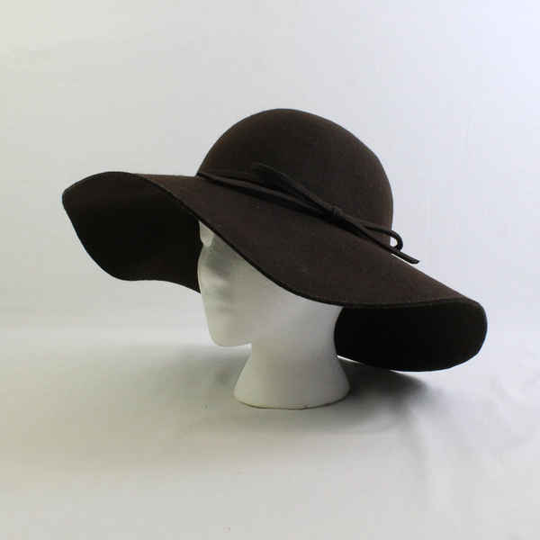 Unbranded Women's Dark Brown Wool Sun Hat One Size