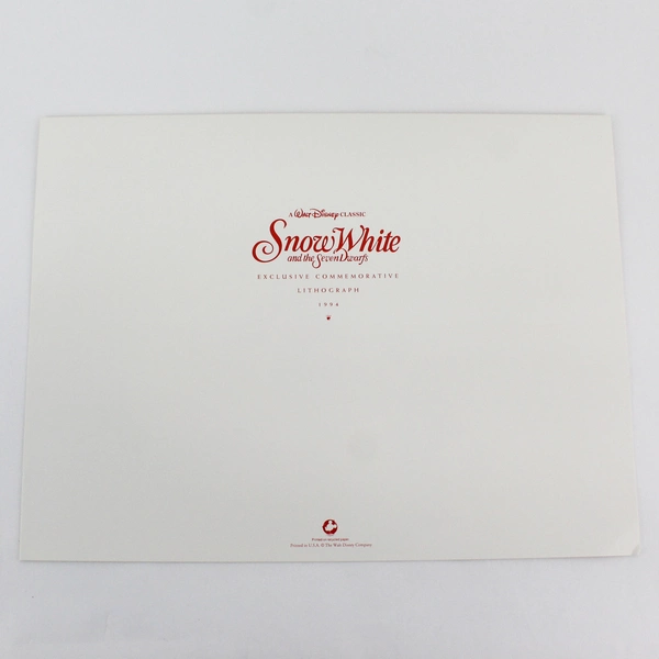 Walt Disney Classic Snow White & The Seven Dwarfs Collectible Lithograph 1994