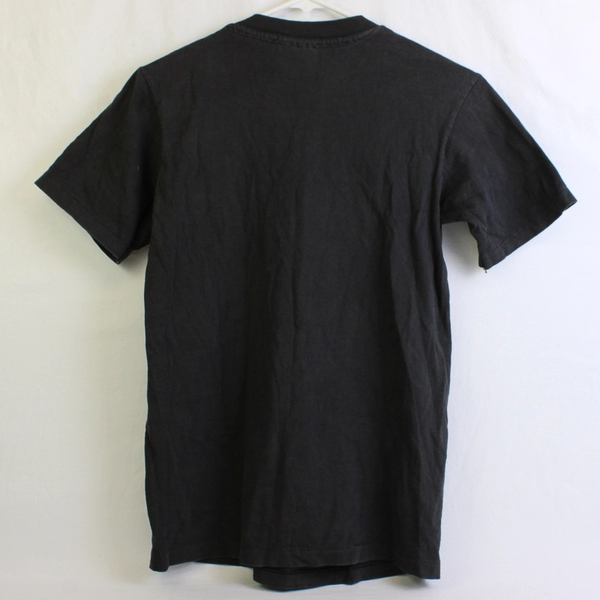 90's Hanes Beefy-T Men's S Black with White Abstract Design T-Shirt