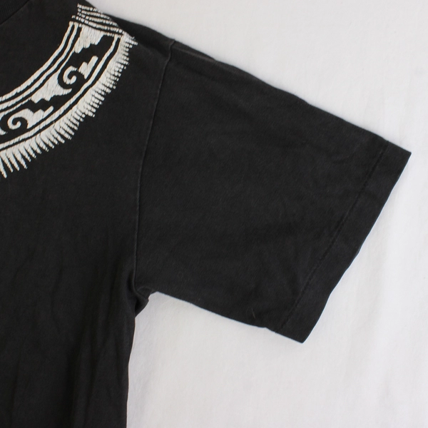 90's Hanes Beefy-T Men's S Black with White Abstract Design T-Shirt