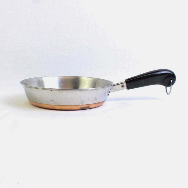 Vintage Revere Ware 7 in Copper Bottom Frying Pan 93c No Lid