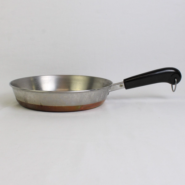 Vintage Revere Ware 9 in Copper Bottom Frying Pan 91d No Lid