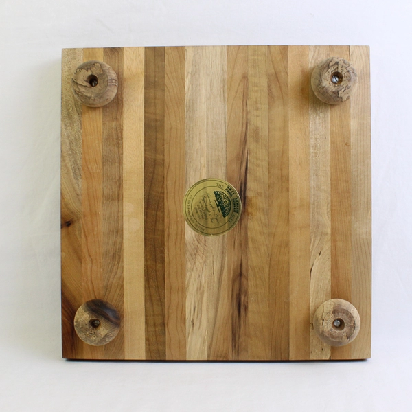 The Real Oregon Gift Myrtlewood Creations Footed Square Cutting Board 12.25"