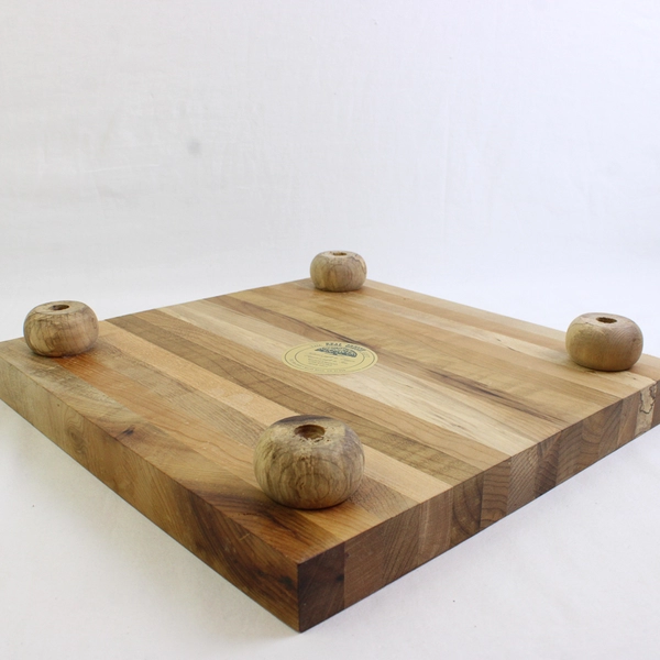The Real Oregon Gift Myrtlewood Creations Footed Square Cutting Board 12.25"