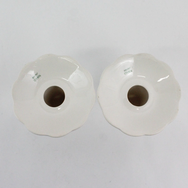 Set of 2 VTG 60s Nikko Christmas Candle Holders Festive Holly Holiday  Japan