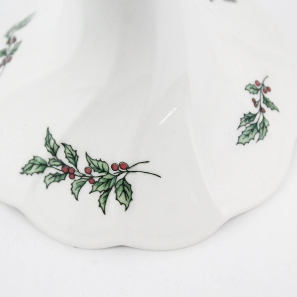 Set of 2 VTG 60s Nikko Christmas Candle Holders Festive Holly Holiday  Japan