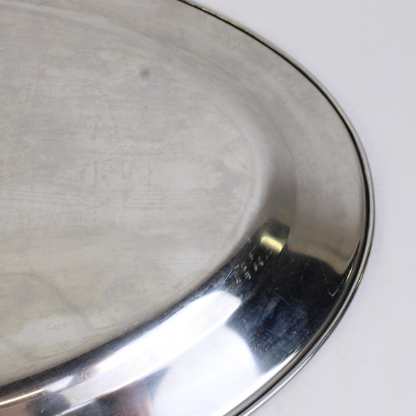 Unmarked Stainless Steel Oval Serving Platter 12" x 18"