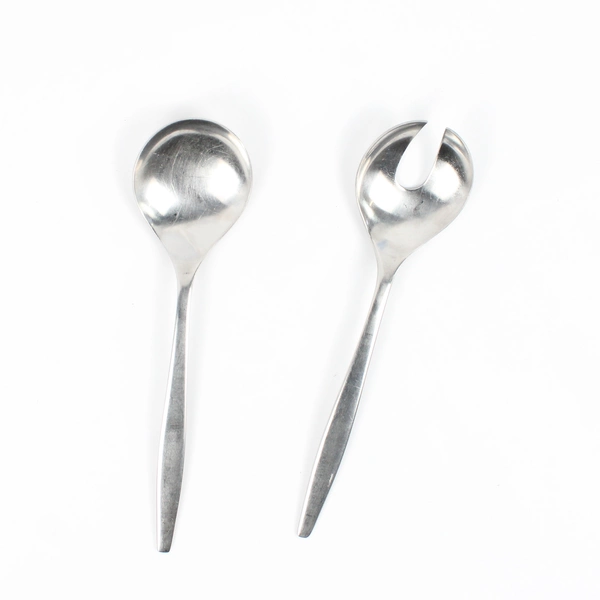 Dalia Braque Pattern 18/8 Stainless Salad Serving Set 9" Fork & Spoon HTF