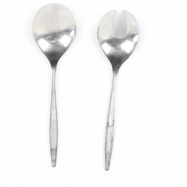 Dalia Braque Pattern 18/8 Stainless Salad Serving Set 9" Fork & Spoon HTF