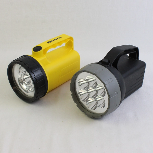 Lot Of 2 Rayovac & Dorcy 6 Volt Flashlight/Torch Black & Yellow (Tested)