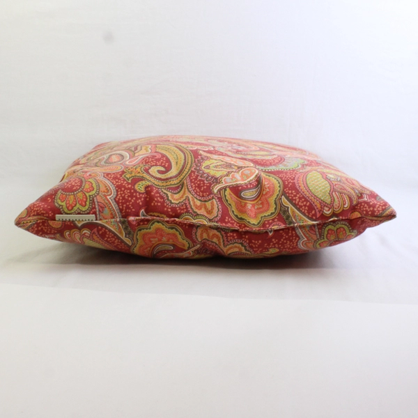 Pottery Barn Orange & Green Paisley Decorative Square Pillow 19" x 19"