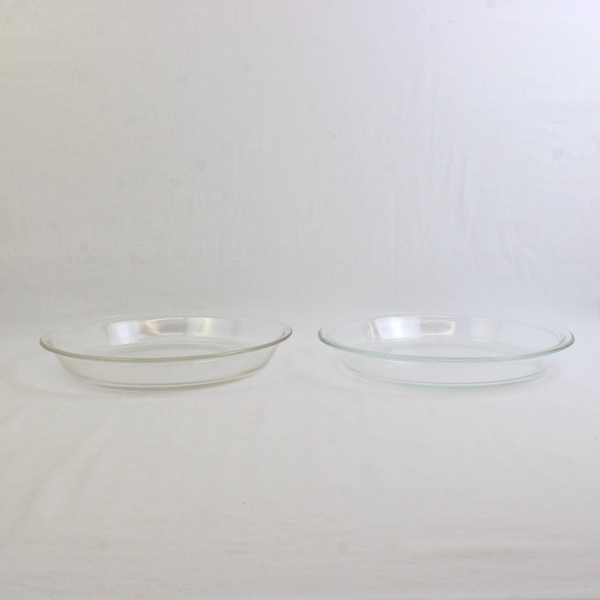 Lot Of 2 Pyrex By Corning Pie Clear Glass Plates/Pans Baking Dishes 209 9"/22 Cm