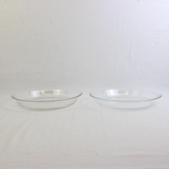 Lot Of 2 Pyrex By Corning Pie Clear Glass Plates/Pans Baking Dishes 209 9"/22 Cm
