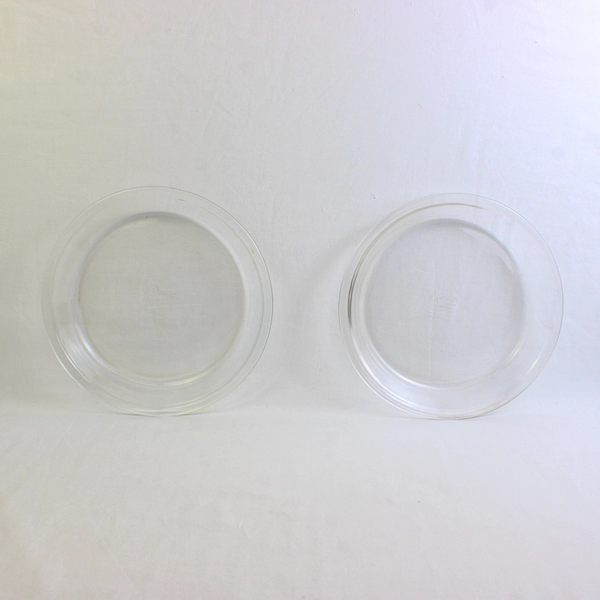 Lot Of 2 Pyrex By Corning Pie Clear Glass Plates/Pans Baking Dishes 209 9"/22 Cm