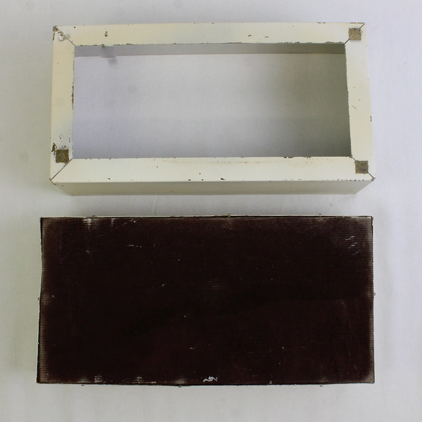 Lot Of 2 Unbranded Cream Colored Metal Rectangular Tissue Box Cover