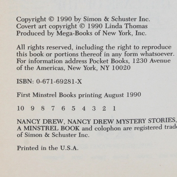 A Nancy Drew Mystery The Case of the Photo Finish (#96) Carolyn Keene 1990 PB