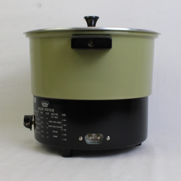 Vintage Crown Fondue Slow Cooker & Deep Fryer Model CF4 Green/Black