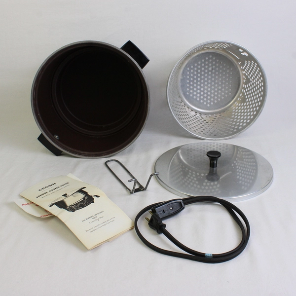 Vintage Crown Fondue Slow Cooker & Deep Fryer Model CF4 Green/Black