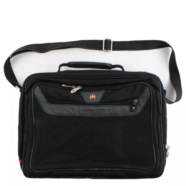 Wenger Swiss Army Laptop Shoulder Bag Black 13x16x3in