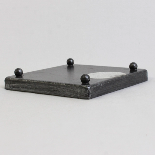 Pier 1 Imports Green Square Stone Mosaic Candle Holder/Trivet/Coaster 4.75"