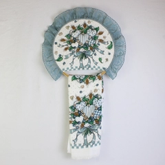 Cannon Kitchen Towels Mounted on Embroidery Hoops with Quilted Design