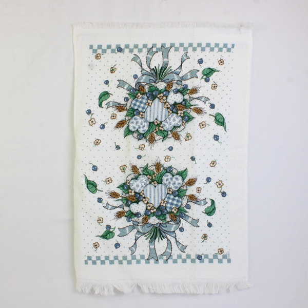 Cannon Kitchen Towels Mounted on Embroidery Hoops with Quilted Design